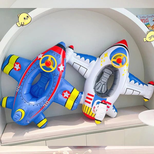 Bouée bébé avion blanche et bleue