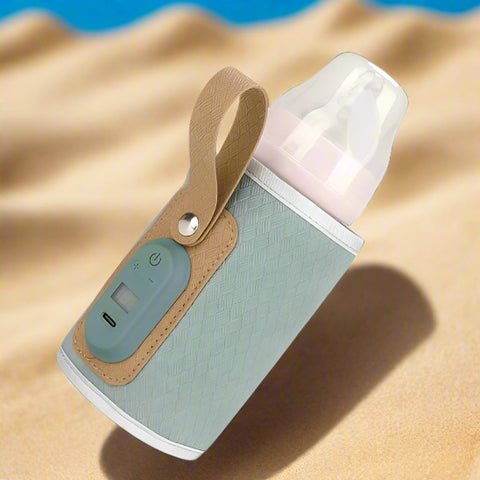 Chauffe biberon nomade mini bleu au design élégant pour bébé