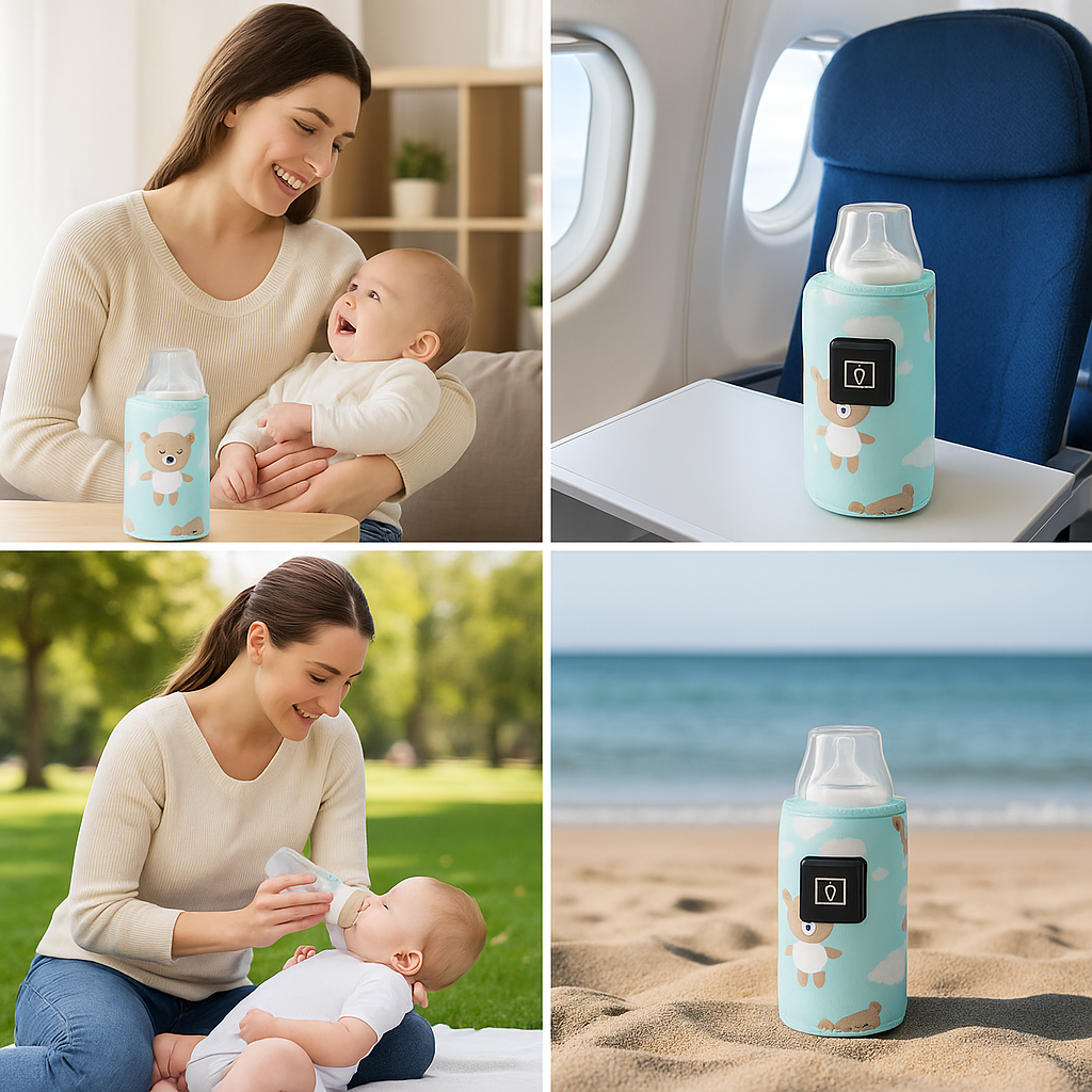 Chauffe biberon nomade pratique pour bébé à la maison au parc à la plage ou en voyage
