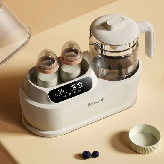 chauffe biberon rechargeable permettant de préparer rapidement le repas de bébé avec lait à température idéale