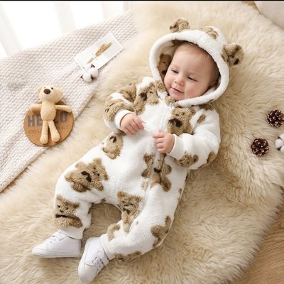 Combinaison bébé style moderne et pratique pour sortie hivernale