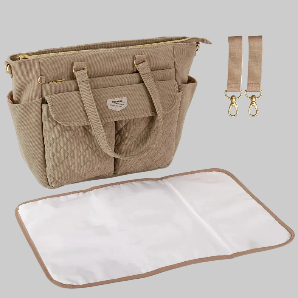 Sac à langer luxe avec tapis à langer nomade intégré, pratique pour changer bébé confortablement lors des sorties