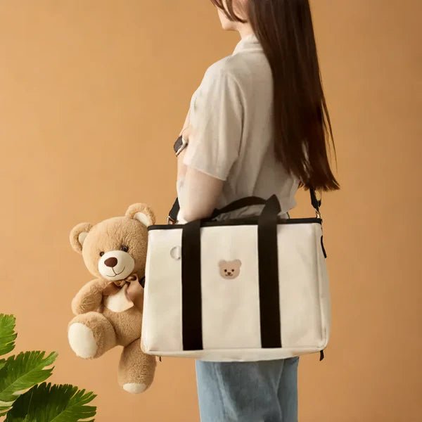 sac à langer tête ours noir