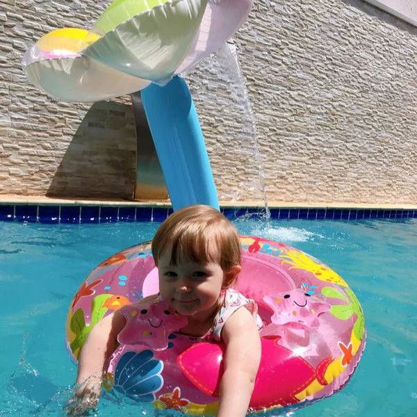 Bouee bebe evolutive à parasol pour enfant protection solaire et baignade securisée