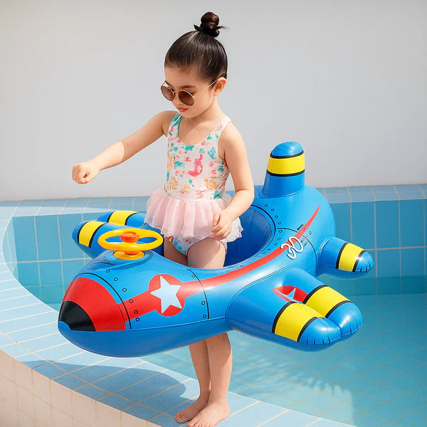 Bouée bébé gonflable en forme d'avion adorable pour fille pour piscine securité et amusement dans l'eau