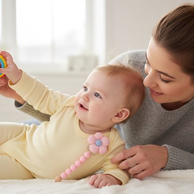 Attache tétine rose mignonne pour bébé fille