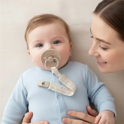 Sangle douce et résistante de l’attache tetine respectant la peau sensible de bébé