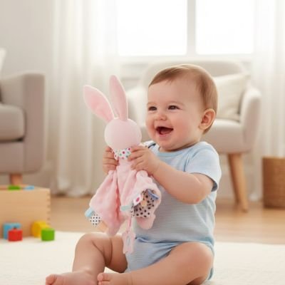 Bébé très amusant avec doudou bebe 
