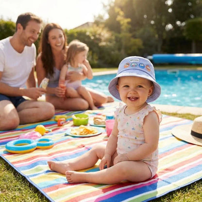 Bob bebe bleu idéal pour journée ensoleillée à la piscine et protection solaire