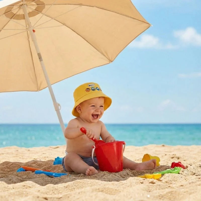 Bob bebe jaune au design adorable idéal pour la plage et la protection solaire de bébé