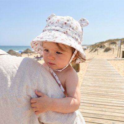 Bob bebe motif fleur chapeau soleil protecteur pour bébé avec style 