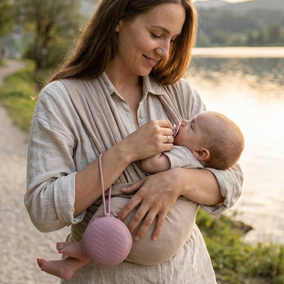Boite a tetine rose en silicone matière sur et sécurisé