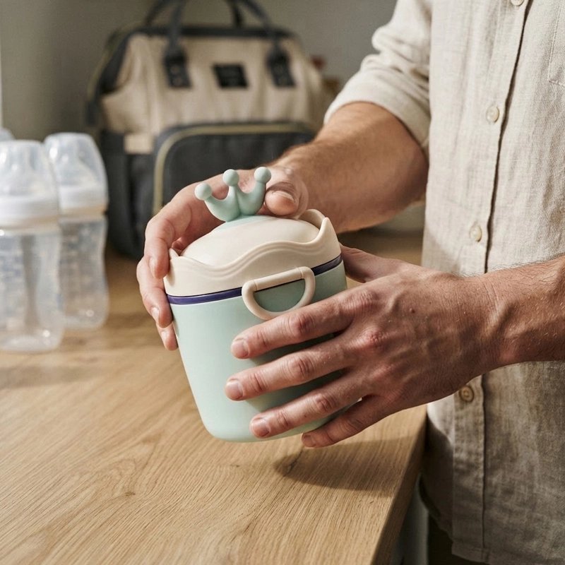 Boite doseuse lait en plastique avec couvercle hermétique pour poudre de lait