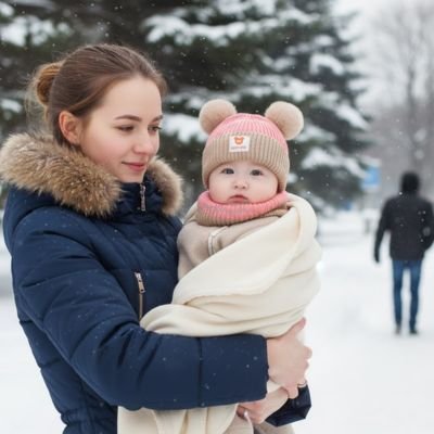 Bonnet bebe au tricot pour sortie hivernale tranquille