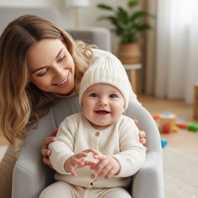 Bonnet bebe blanc confortable adapte a la peau sensible