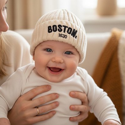 Bonnet bebe garcon beige chic