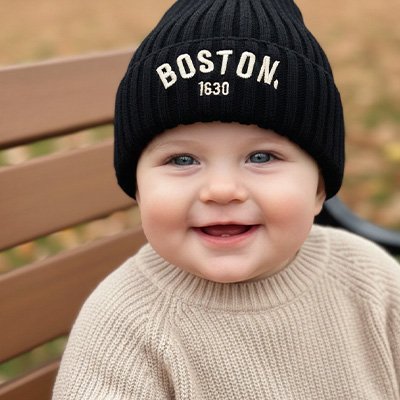 Bonnet bebe garcon noir boston chic