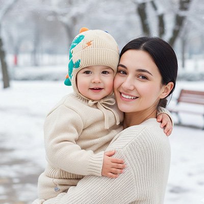 Bonnet bebe garcon très chaud sortie agréable avec maman