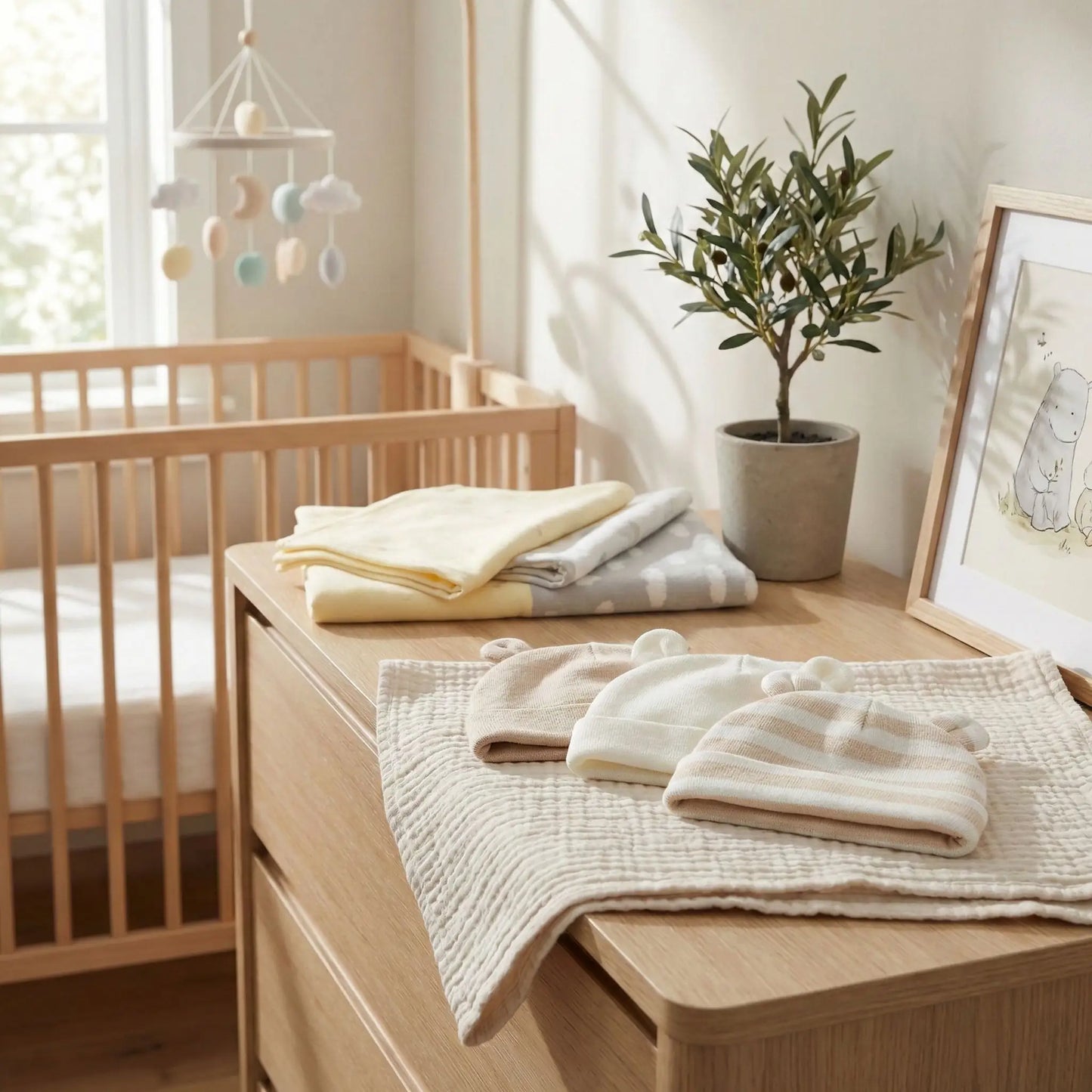Bonnet bébé naissance chic en coton doux et confortable pour nouveau-né