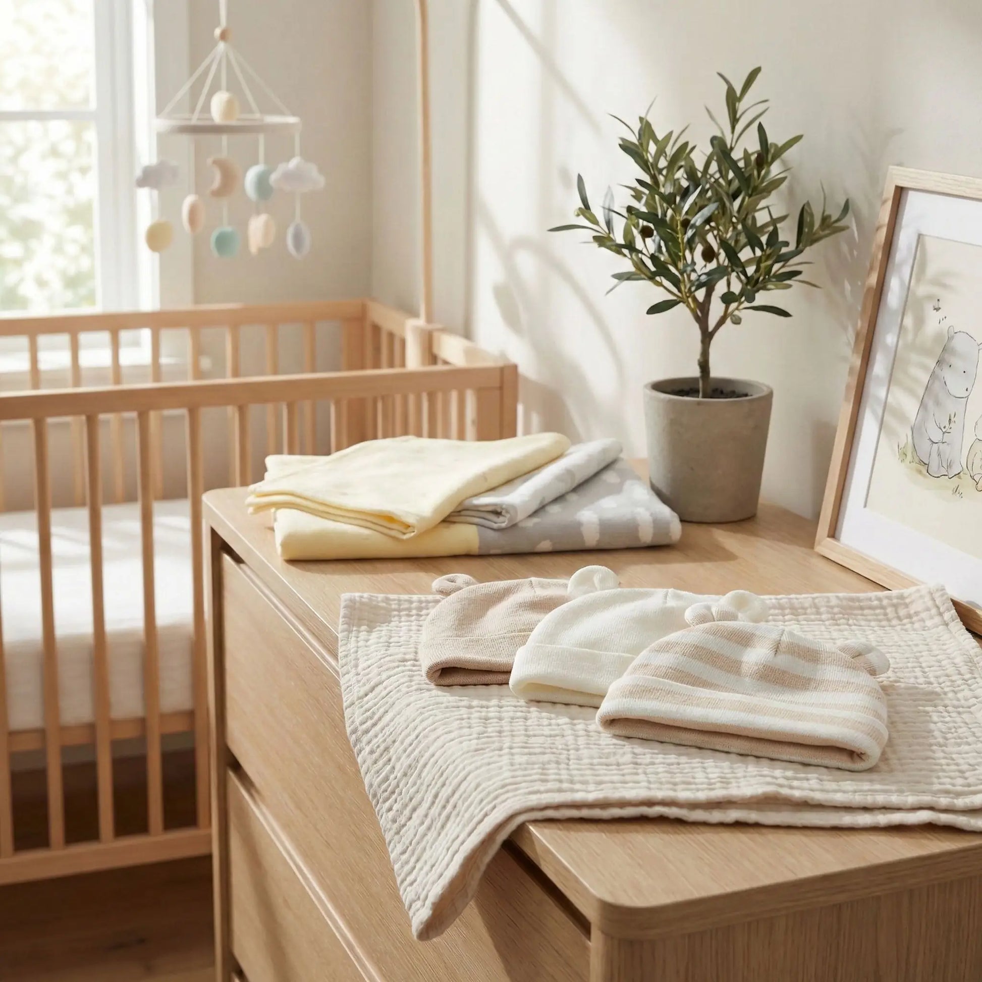 Bonnet bébé naissance chic en coton doux et confortable pour nouveau-né
