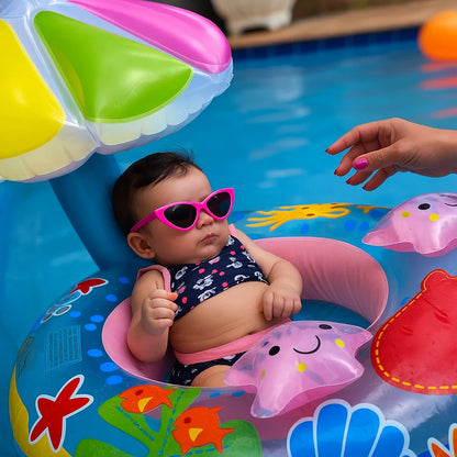 Bouee bebe avec parasol pratique protection uv pour piscine et plage