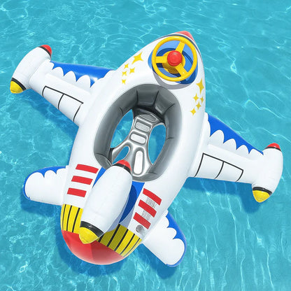 Bouee bebe en forme d'avion design ludique pour piscine plage et vacances