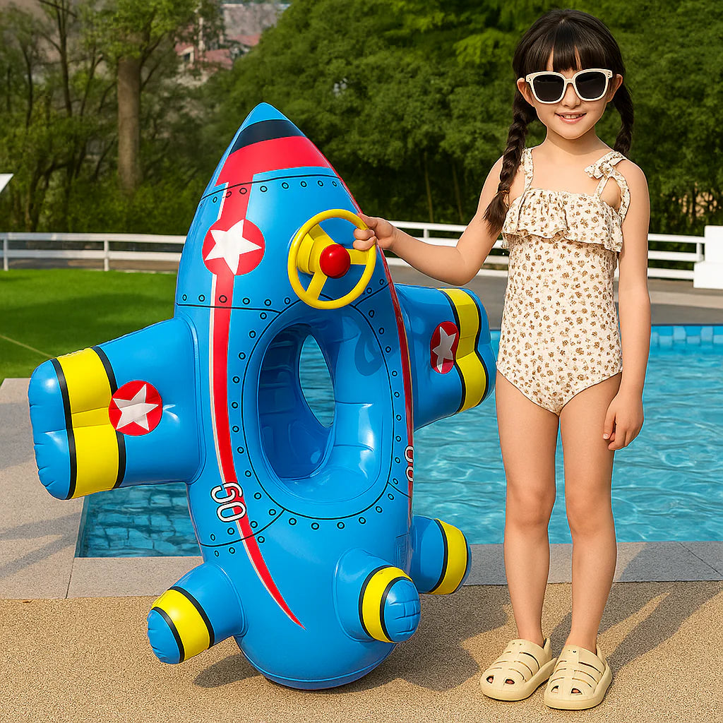 Bouée bébé avion dans la piscine pour fille 6 ans securité et amusement