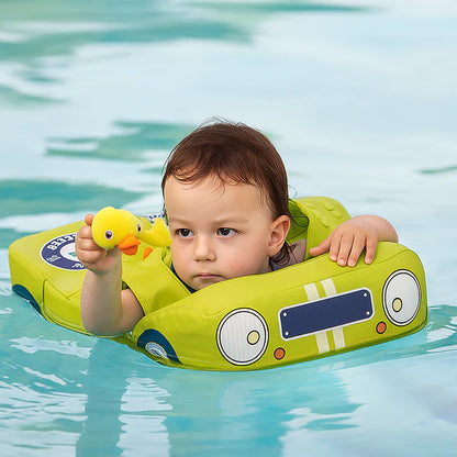 bouée bébé non gonflable jaune vue face securité et stabilité bébé