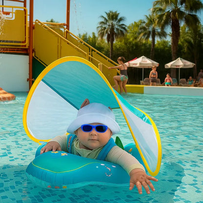 Bouee bebe avec ombrelle anti uv détachable protection soleil peau fragile
