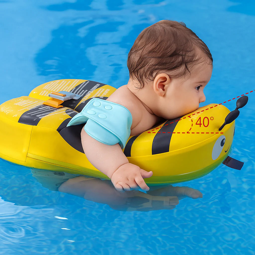 Bouee bebe piscine en forme abeille securisée et confortable pour bébé 