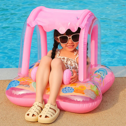 bouee bebe avec protection uv et canopy pour piscine