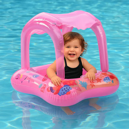 bouee bebe rose securisée anti renversement avec siège confortable