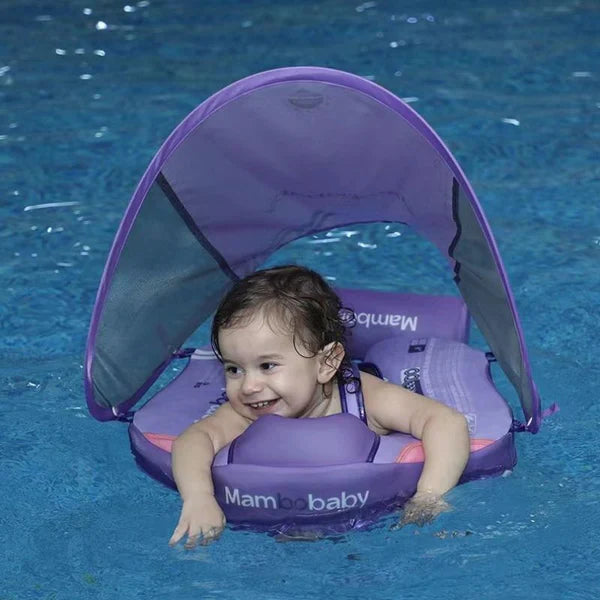 Bouée bébé violet securisée avec harnais 5 points de fixation maintien stable