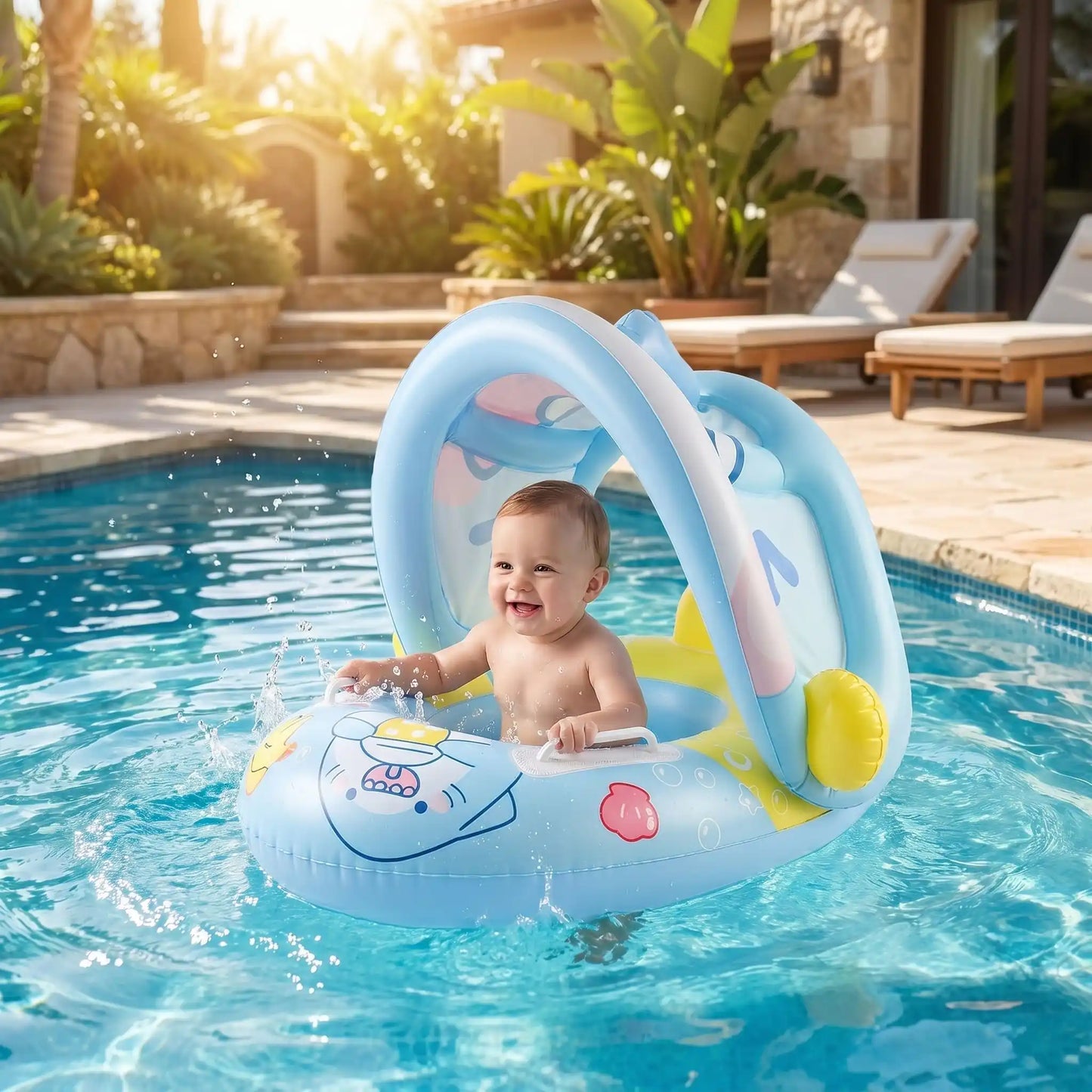 Bouee pour bebe amusant dans piscine avec design ludique et securité optimale