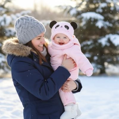 Cagoule bebe rose élastique maintien parfait
