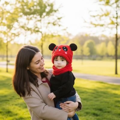 Cagoule bebe rouge design confortable durable 