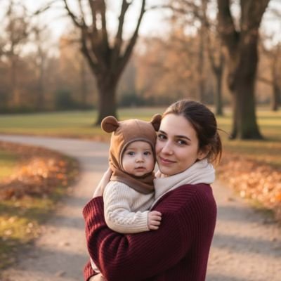 Cagoule pour bebe marron design élégant, douce et chaude