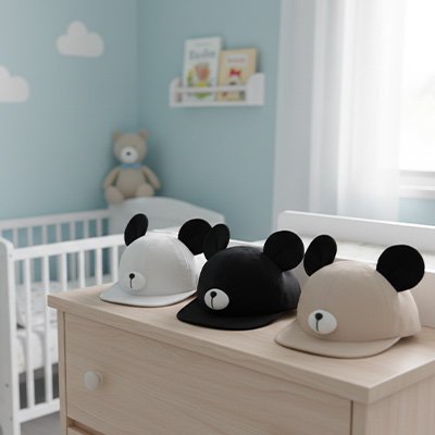 Casquette bébé avec oreilles panda design adorable 