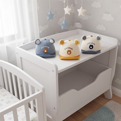 Casquette bébé protectrice avec visière rigide disponible en plusieurs couleurs