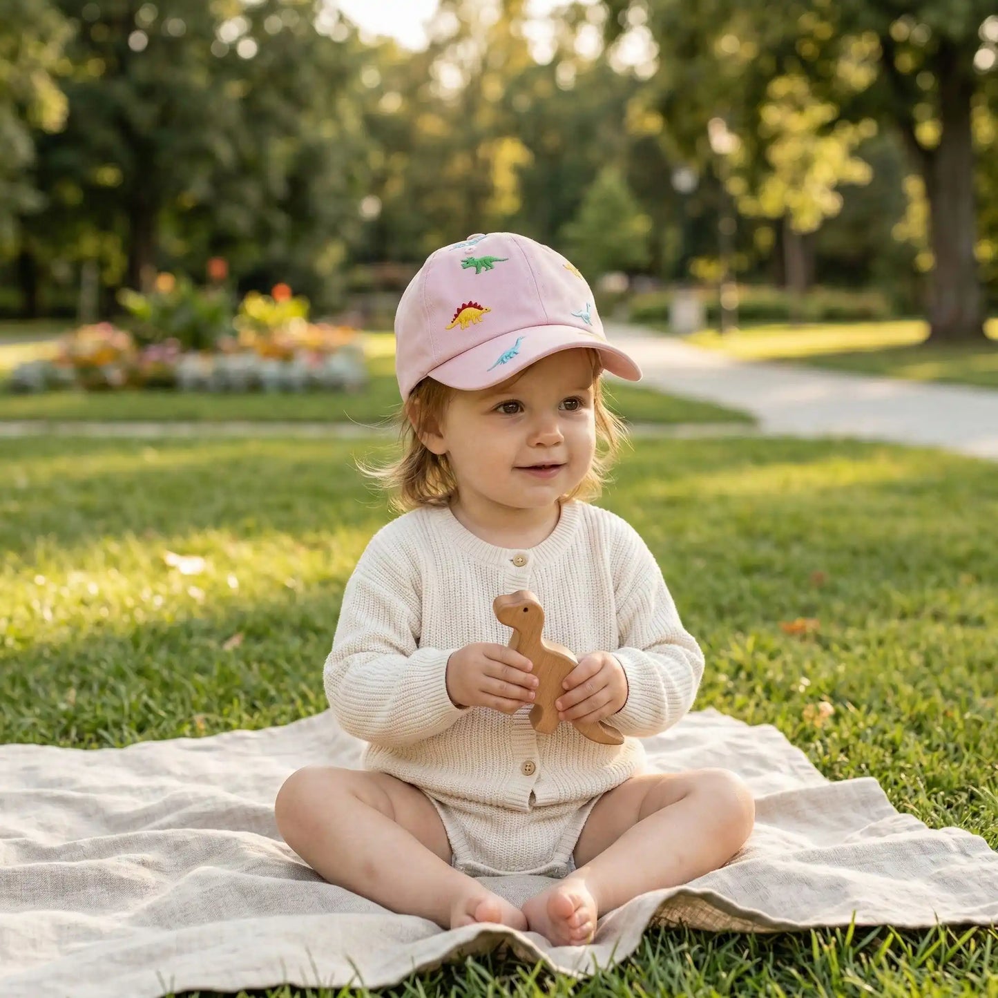 Casquette bebe rose élégante avec protection solaire pour nouveau-né et tout-petit