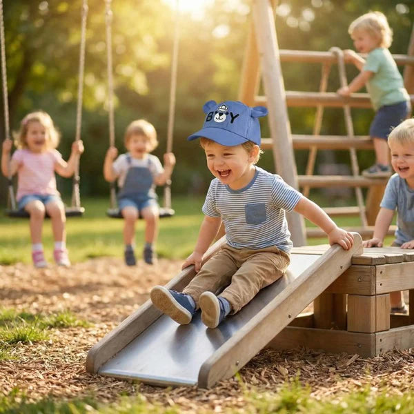 Casquette pour bebe garçon parfaite pour jouer au toboggan