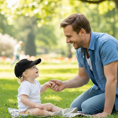 Casquette pour bebe noire solide et confortable