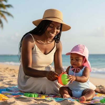 Casquette pour bebe rose, légère et confortable, idéale pour les sorties à la plage 