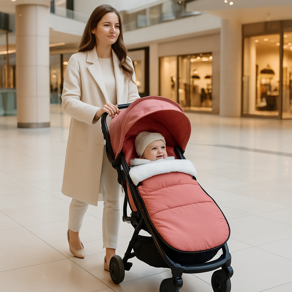 Chancelière pour poussette rose agréable et pratique pour bébé et maman