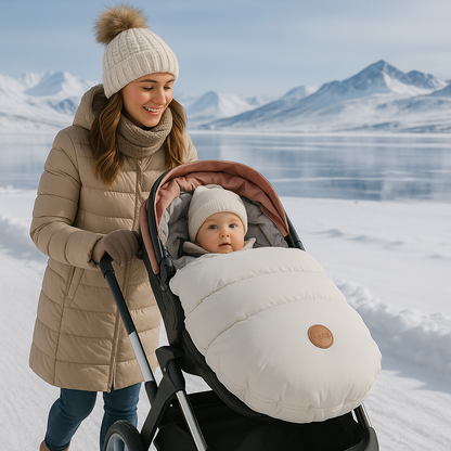 Chancelière pour poussette grise option parfaite pour l'hiver