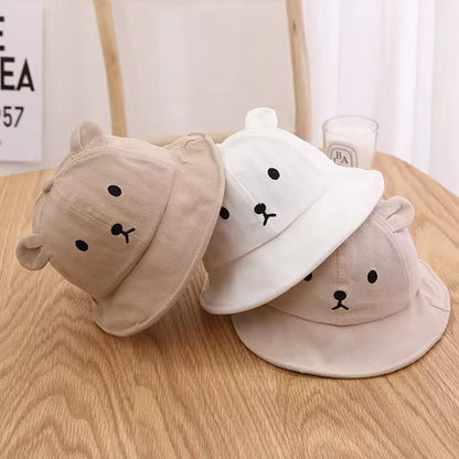 chapeau bebe bob couleurs beige blanc kaki pour bébé