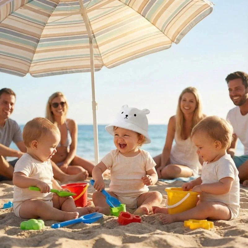 Chapeau bebe léger et protecteur, compagnon idéal pour les journées à la plage