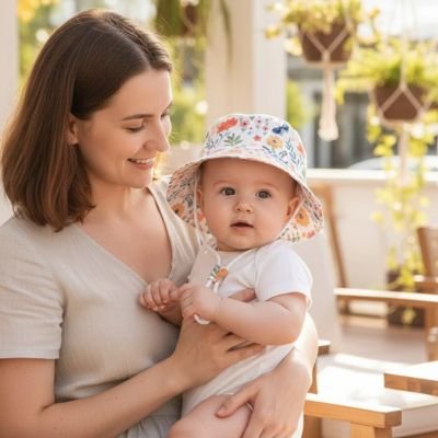 Chapeau bebe motif fleurs design adorable pour bébé