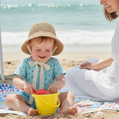 Chapeau bebe en paille respirant protection solaire pour bébé
