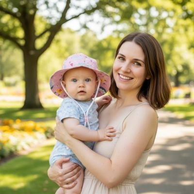 Chapeau bebe rose avec motif licorne adorable